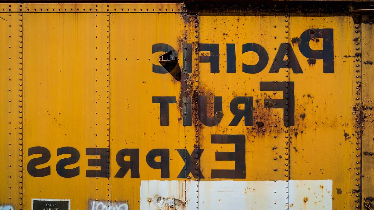 rusty Pacific Fruit Express label sierraville